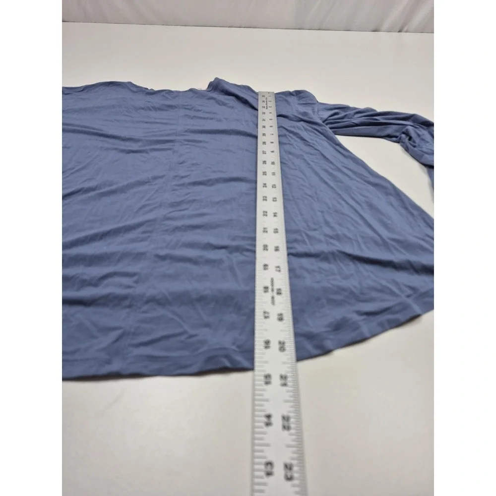 Lululemon Shirt Womens 4 Blue Long Sleeve Lightweight Modal Stretch Yoga Top